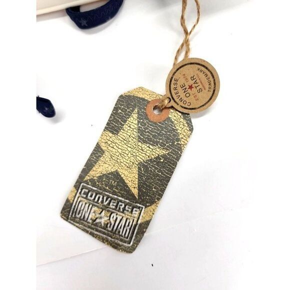 Triangle Bikini Top by Converse - Navy Blue with Stars, Criss Cross Back - MED - Picture 4 of 10